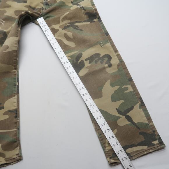 R13 Boyfriend Jeans in Beige Camo Size 24 Oversized Baggy Crop - Picture 10 of 13